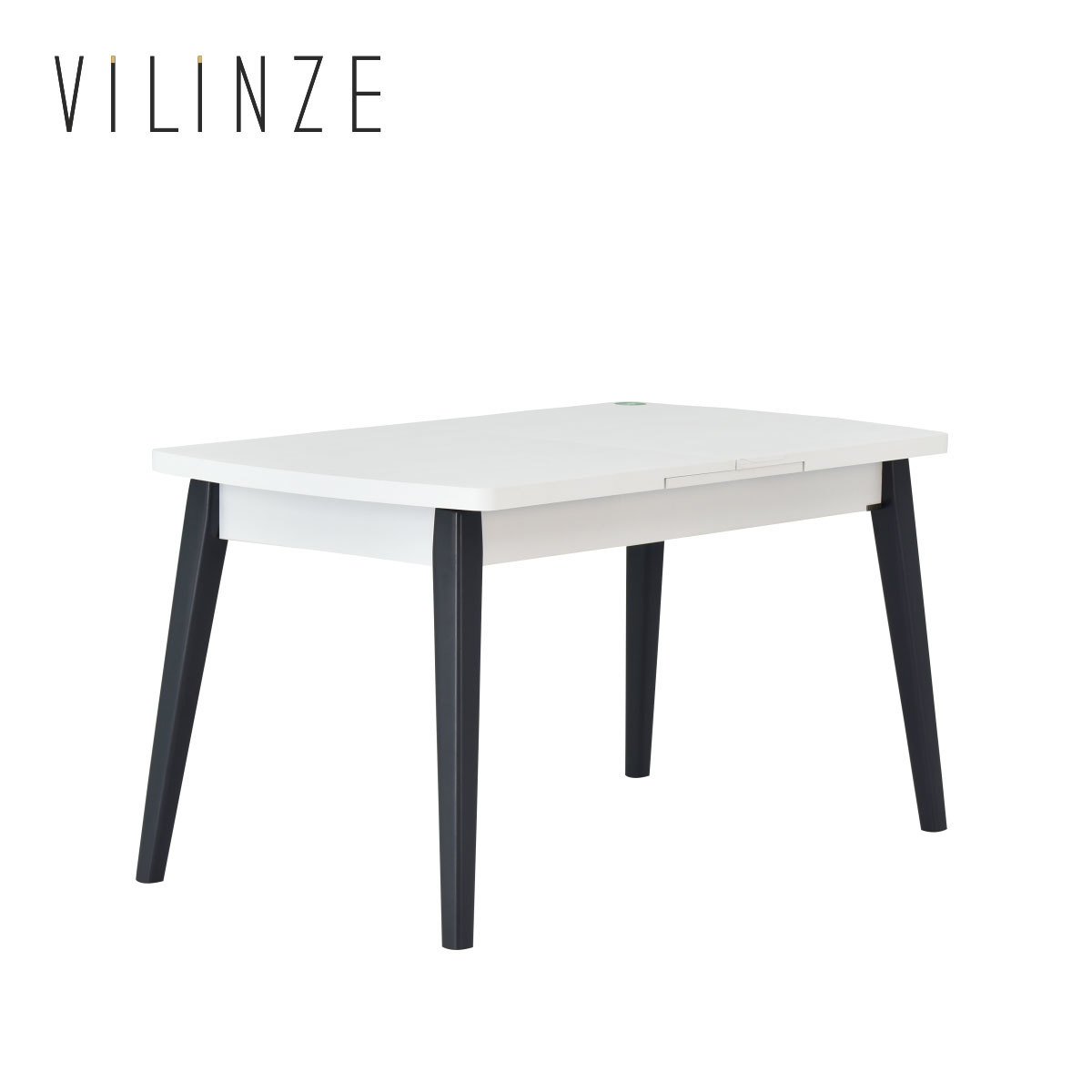 Aras Ahşap Yemek Masası - 80x140 cm Beyaz - Füme