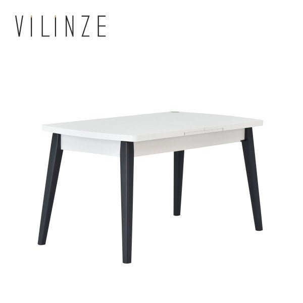 Aras Ahşap Yemek Masası - 80x140 cm Beyaz - Füme