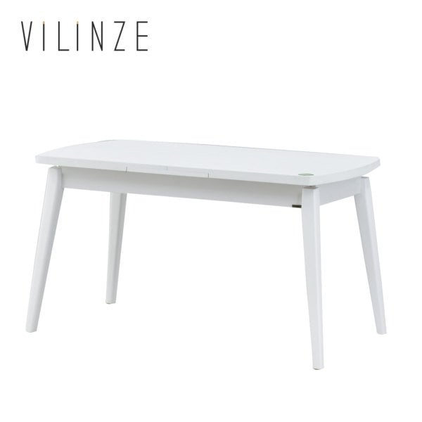 Aras Ahşap Yemek Masası - 80x140 cm Beyaz - Füme