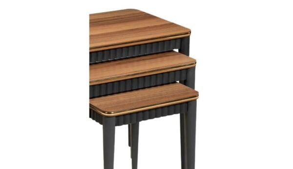 Lodos Ceviz-Antrasit 3'lü Zigon Sehpa