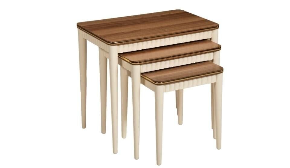 Lodos Ceviz-Krem 3'lü Zigon Sehpa