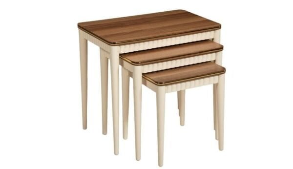 Lodos Ceviz-Krem 3'lü Zigon Sehpa